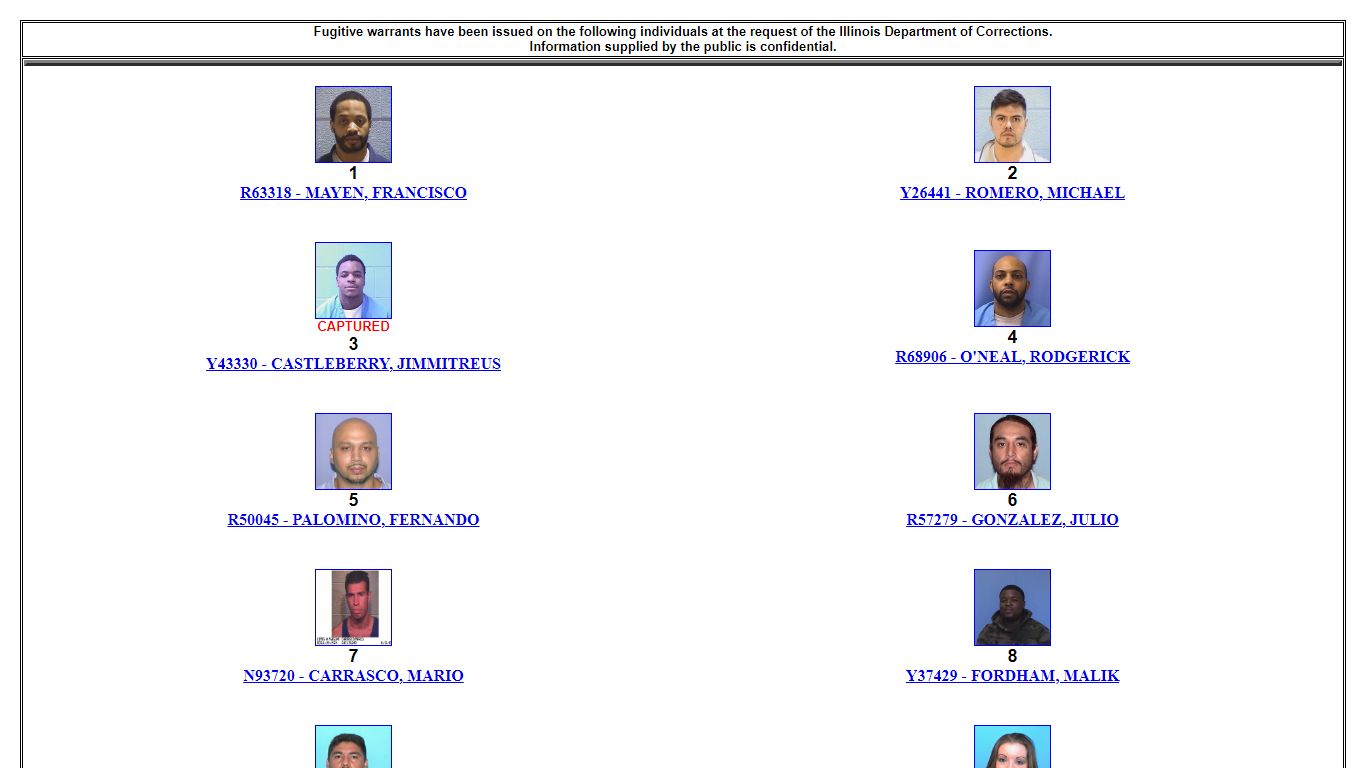 Illinois Department of Corrections - Most Wanted - IDOC